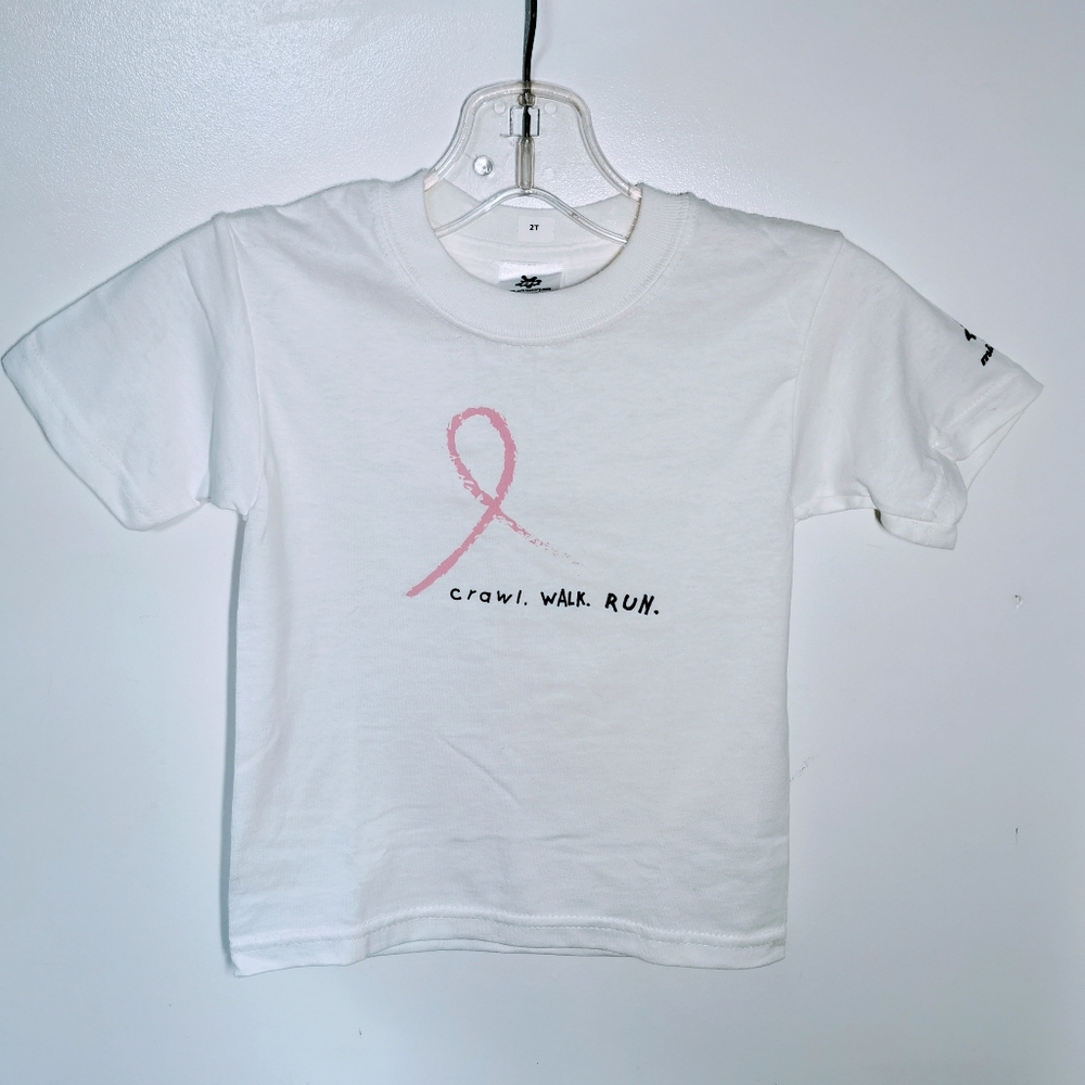 MILK FACTORY DESIGNS | Pink Ribbon Tee | crawl. WALK. RUN.